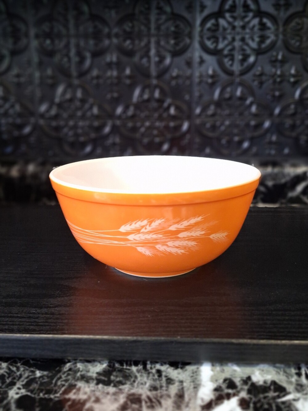 Vintage Pyrex Autumn Harvest Orange Wheat Mixing Bowl Nesting Bowl Pyrex # 403
